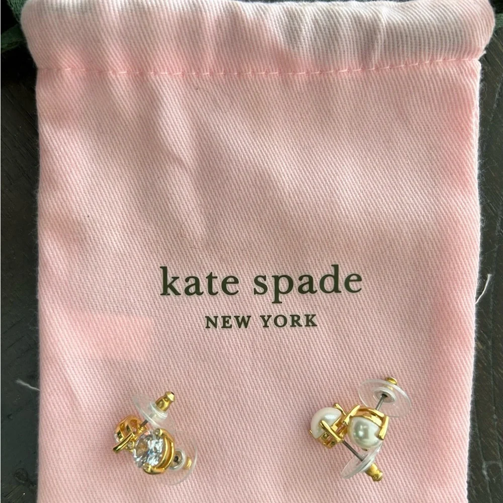 Kate Spade Kids Gold and Pearl Earrings - Picture 3 of 5